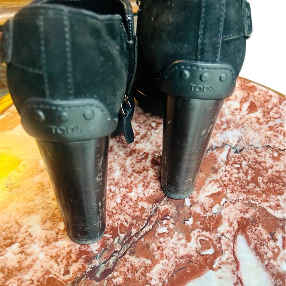 Tod's Black Suede Ankle Boots Size 7 - Picture 9 of 16